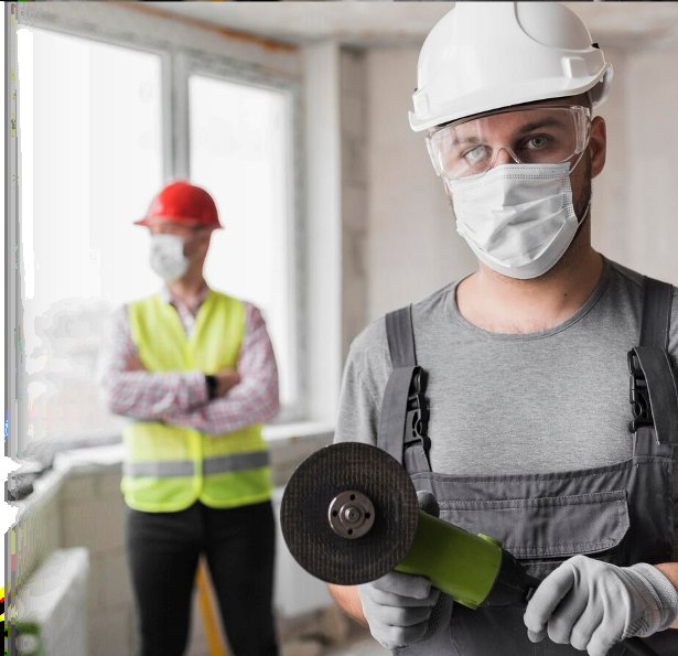 Técnico de segurança do trabalho em campo com EPIs